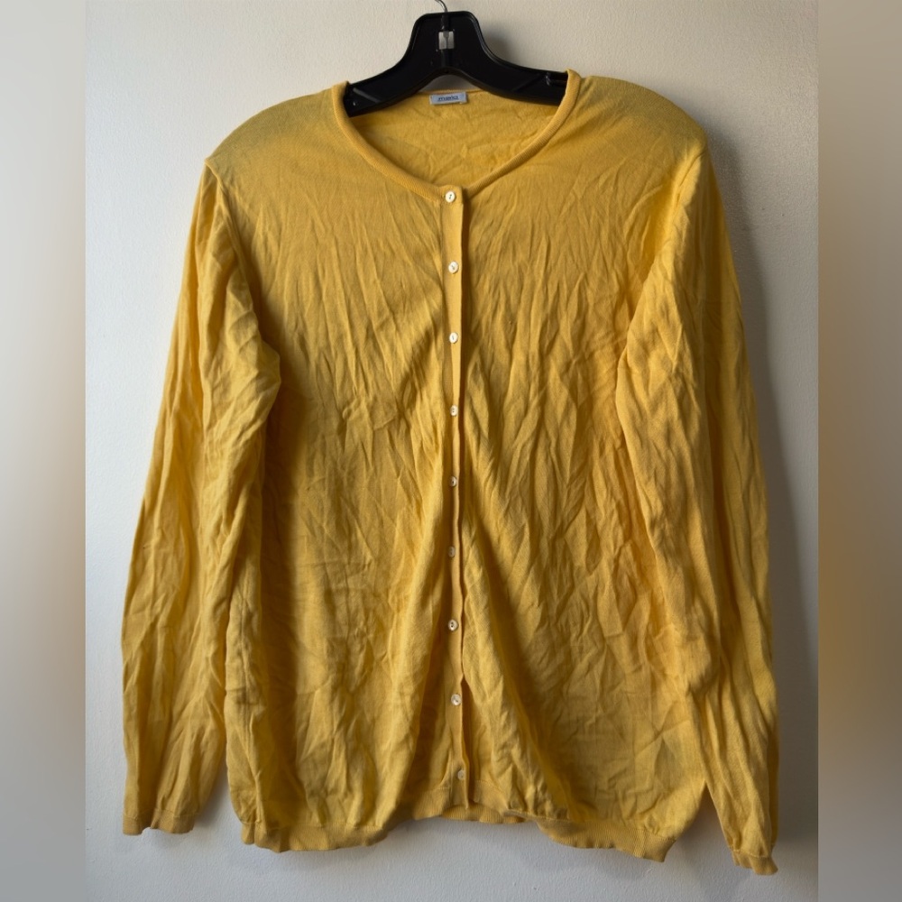 Malo 100% Cotton Yellow Button-Up Cardigan Sweater Sz M